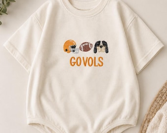 Embroidered GO VOLS Bubble Onesie/ Shirt / Tennessee Football / Personalized Game Day Apparel