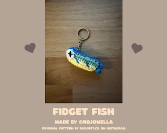 Crochet Fidget Fish Keychain - Handmade