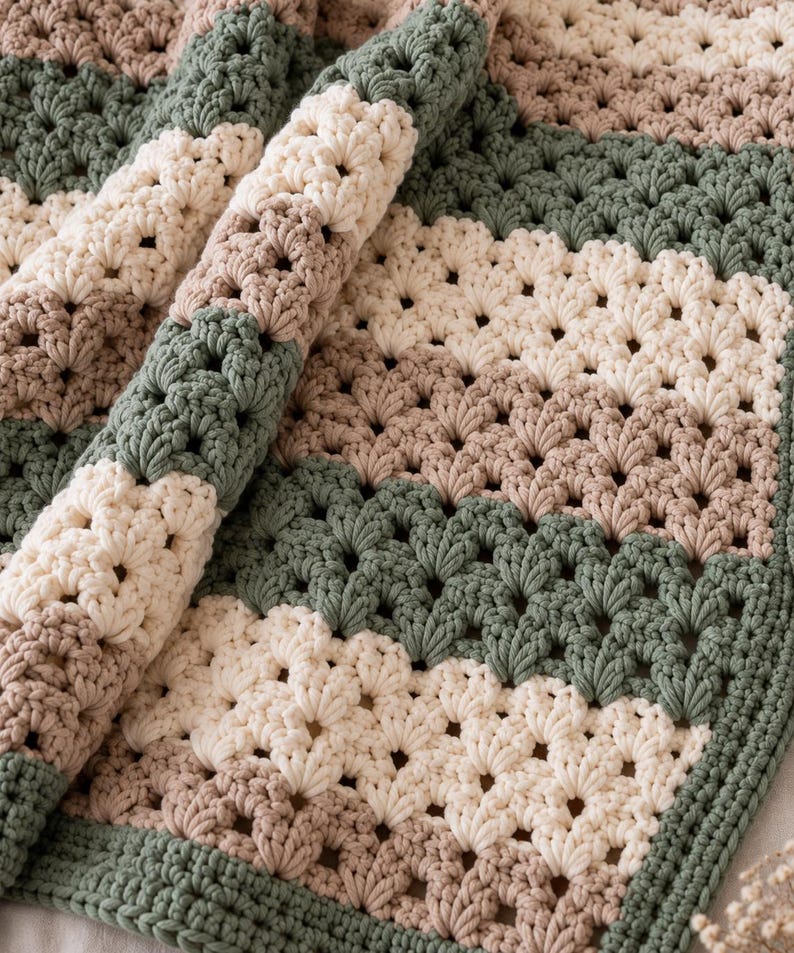 Crochet Blanket Pattern PDF | Easy Textured Blanket | Cozy Throw