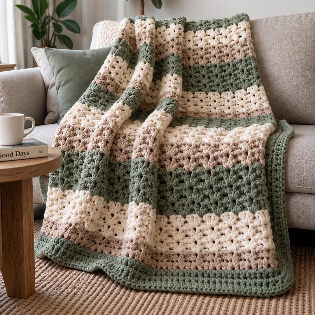 Crochet Blanket Pattern PDF | Easy Textured Blanket | Cozy Throw