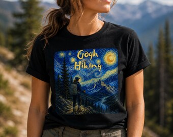 Gogh Hiking  PNG  DTF File Design Digital Download