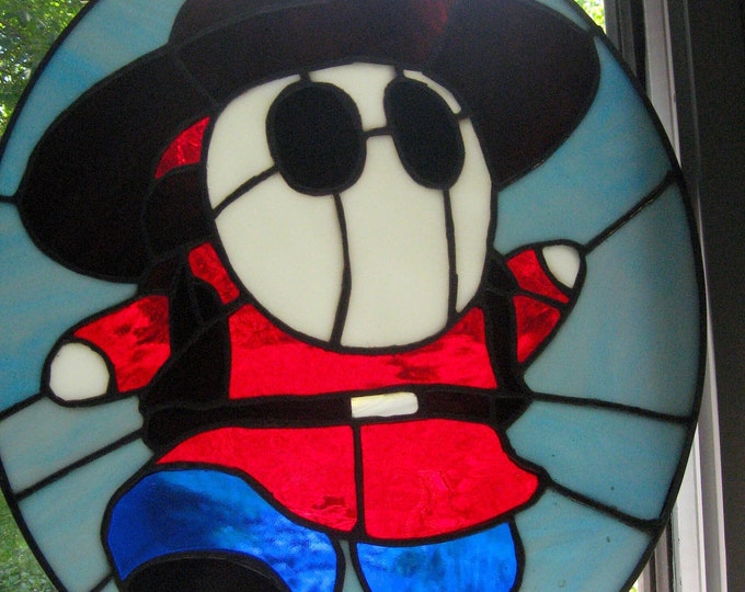Mario Shy Guy Stained Glass Etsy