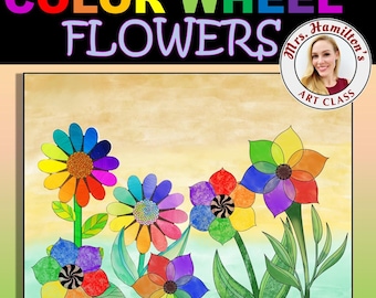 Color Wheel Flowers Art Project Printable Handouts