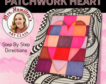 Patchwork Heart Valentines Day Digital Art Lesson
