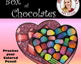 Box of Valentine Chocolates Digital Art Lesson