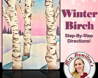 Winter Birch Tree Digital Art Lesson