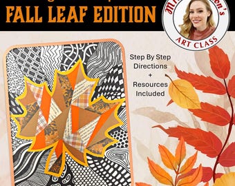 Geometric Fall Leaf Digital Art Lesson