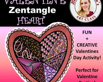 Valentine Zentangle Heart Digital Art Lesson