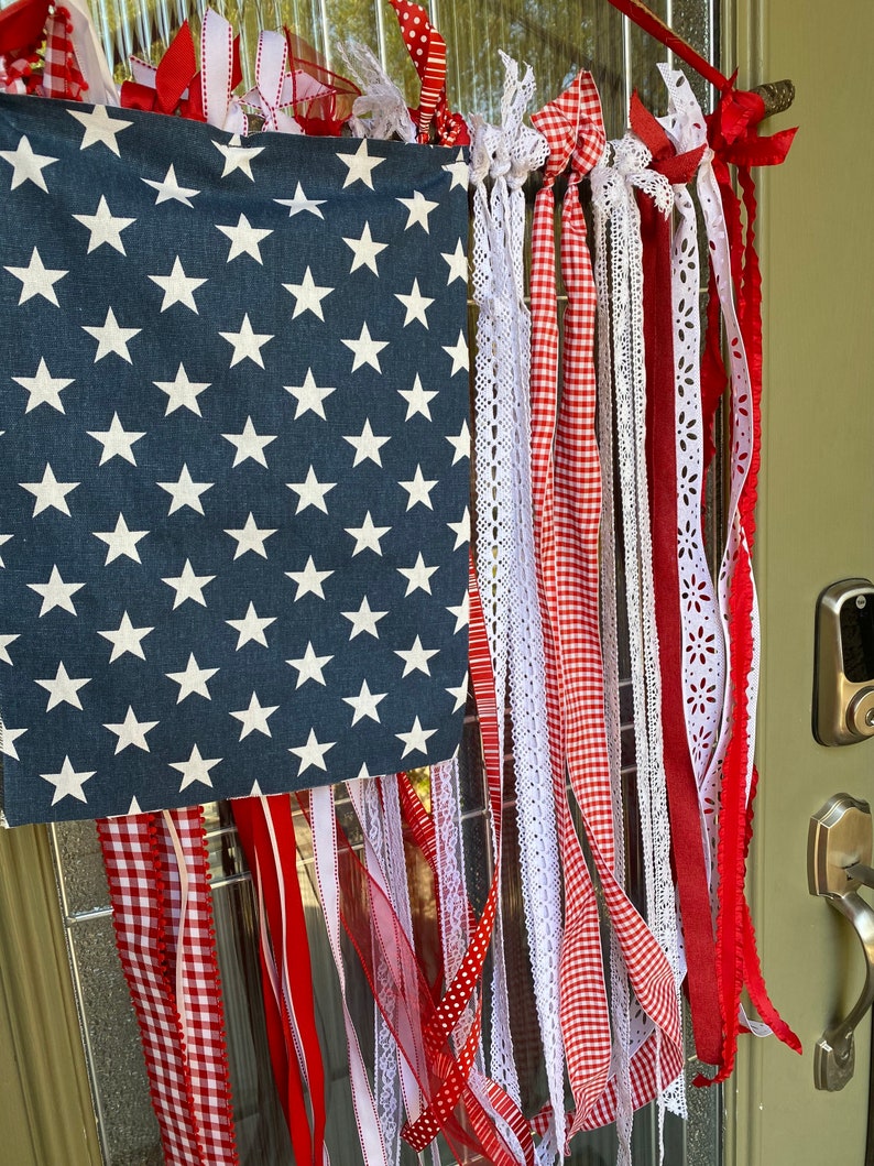 Ribbon Flag Door Hanger Etsy