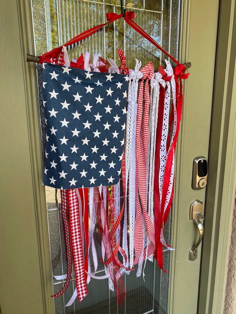 Ribbon Flag Door Hanger Etsy