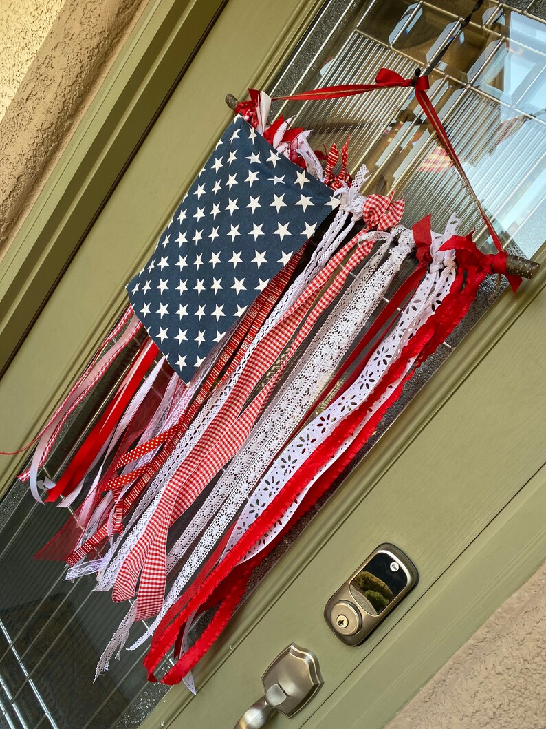 Ribbon Flag Door Hanger Etsy