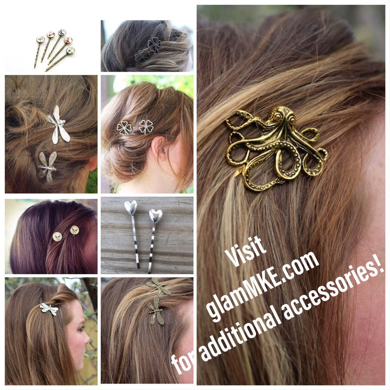 Dragonfly Bobby Pins, Conjunto de dos, Plata antigua, Libélulas libres de níquel, Libélulas, Pin de insectos, Clips de pelo de libélula, Libélulas plateadas imagen 8