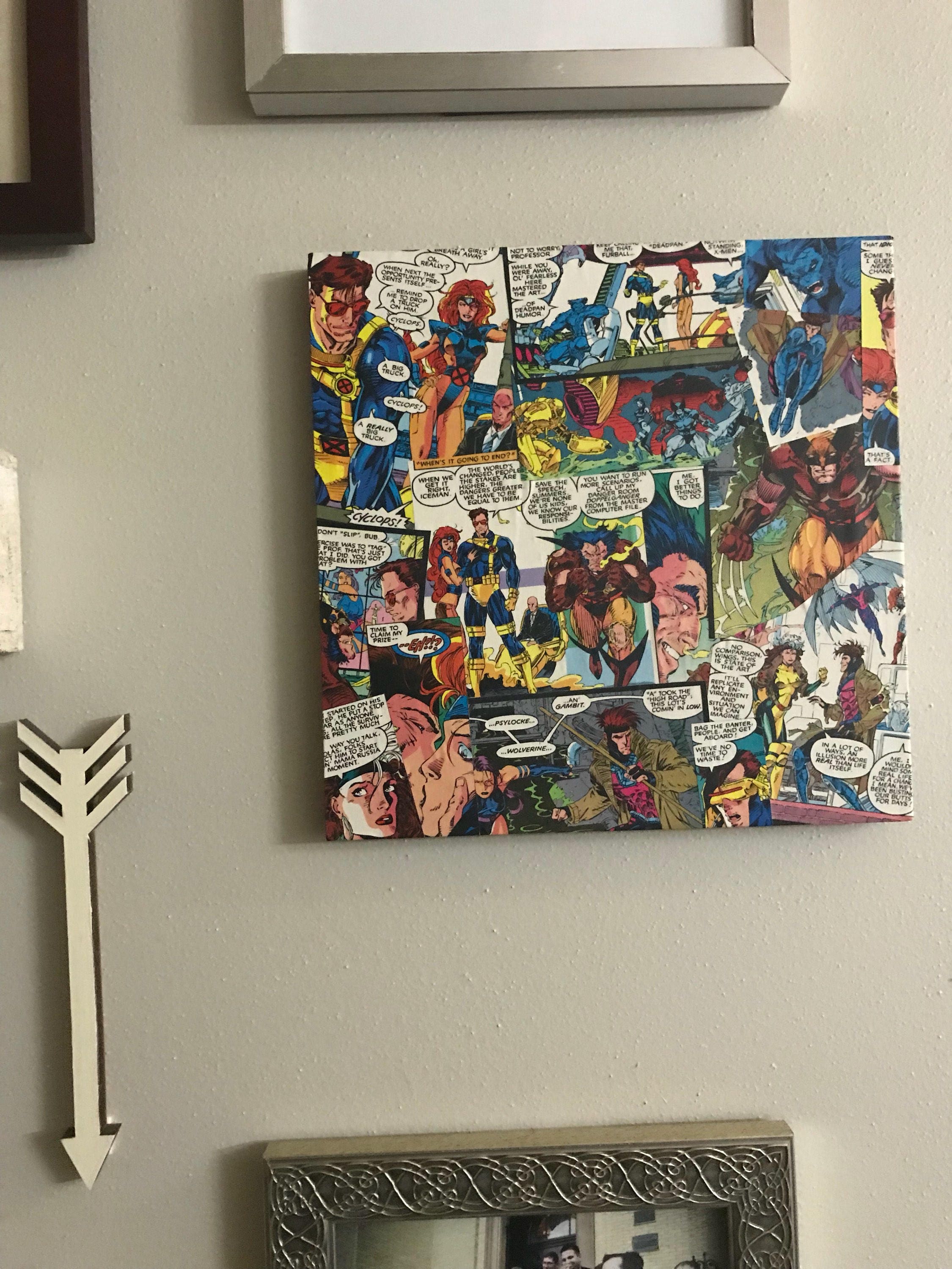 XMen Wall Art XMen Collage Hanging Wall Picture Square Xmen Etsy