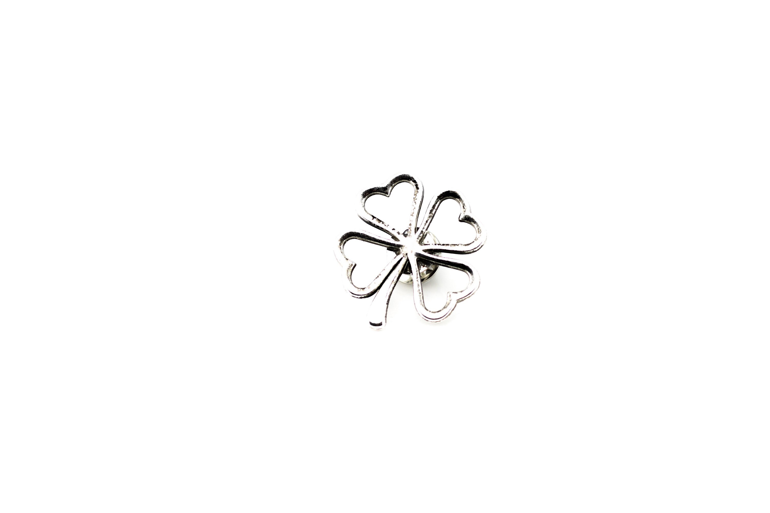 Silver Four Leaf Shamrock Pin, Clover Brooch, Four Leaf Clover Pin, Silver Shamrock, Four Leaf, Luck of the Irish, Clover Pin, Shamrock Pin