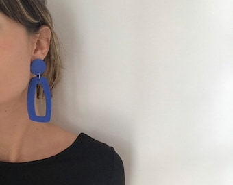 Lola Modern Minimalist Polymer Clay Statement Earrings