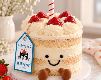 Cute Birthday Cake Topper Set, 3D Candle Legs Face & Personalised Name Age Tag