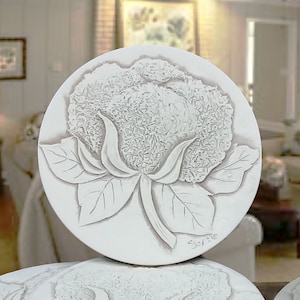 Floral Cotton Absorbent Coasters: Southern Magnolia Decor, Set of 4