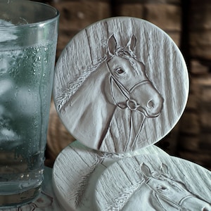 Horse Drink Coasters: Absorbent Equestrian Gift Set - Made in USA