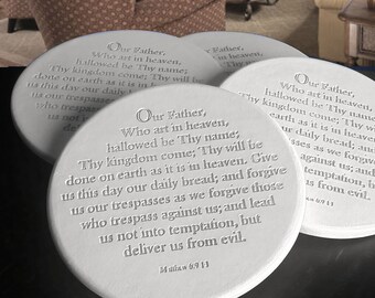 Our Father Absorbent Drink Coasters - set of 4