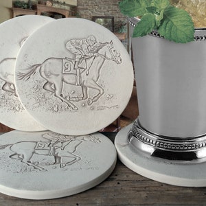 Kentucky Derby Drink Coasters: Horse Racing Fan Gift, Set of 4