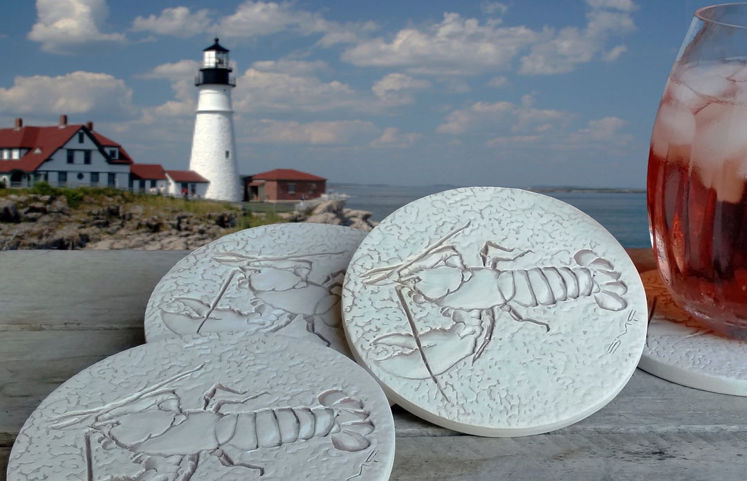 Lobster Absorbent Drink Coasters Seafood Festival Nautical Etsy UK