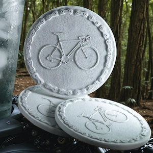 Bicycle Absorbent Drink Coasters for Biker | Cyclist Gift | Dad Gift | Valentine days gift | Mountain Biking Gift - Made in USA