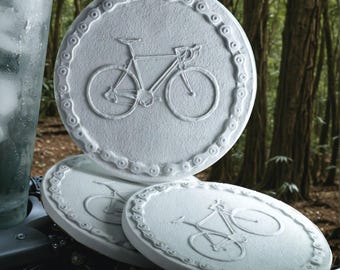 Bicycle Absorbent Stone Drink Coasters, Set of 4