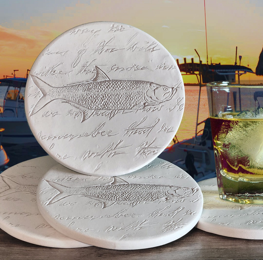 Fish Drink Coasters That Absorb Moisture Set of 4 Etsy