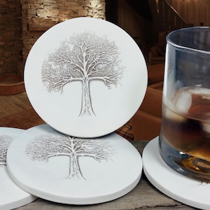 Tree of Life Absorbent Drink Coasters for Housewarming Gift - Made in USA