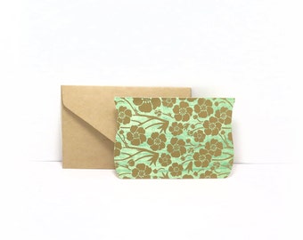 12 Mini Note Cards with Kraft Envelopes 2.5x3.75 inches