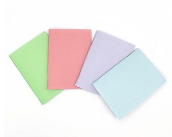 Minicuadernos de tapa blanda, papel sin rayas, colores pastel, juego de 4, encuadernados con grapas