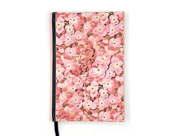 Pink Hard Cover Sketchbook Notebook Journal with Pink Flower Covers 5.5x6 Inches, 220 Pages