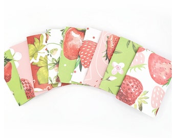 9 Mini Strawberry Theme Soft Covered Pattern Notebook Journals, Small Colorful Journal Set with Unlined Pages, 3x4 Inches