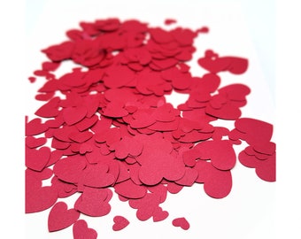 450 Pieces of Red Heart Paper Confetti with 6 Different Heart Sizes