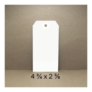 40 Large Soft White Gifts, Slightly Off-White Tags, 4 3/4 x 2 3/8 inches