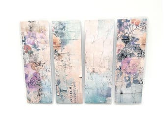 Marcadores florales desgastados, juego de 4