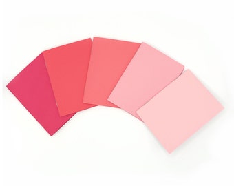 Minicuaderno rosa degradado, diario de bolsillo hecho a mano, paquete de 5, encuadernado con grapas
