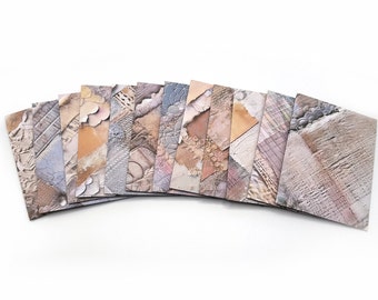 12 Abstract Patterned Mini Envelopes, Handmade Envelopes with Note Cards, 3 1/4x 4 1/4 inches