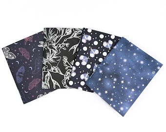 Minicuaderno de bolsillo, temática nocturna, 7,6 x 10 cm, encuadernado con grapas