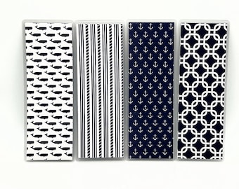 Marcadores náuticos laminados hechos a mano, juego de 4