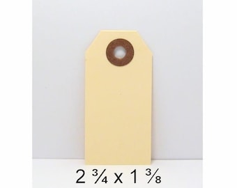 Manila Cardstock Gift Tags, Beige Paper, Junk Journal Supply (Set of 40)