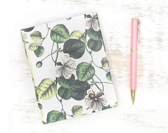 Handmade Hardcover Notebook with as Leafy Vine Design, 4.75x5.75 Inches, 160 Pages