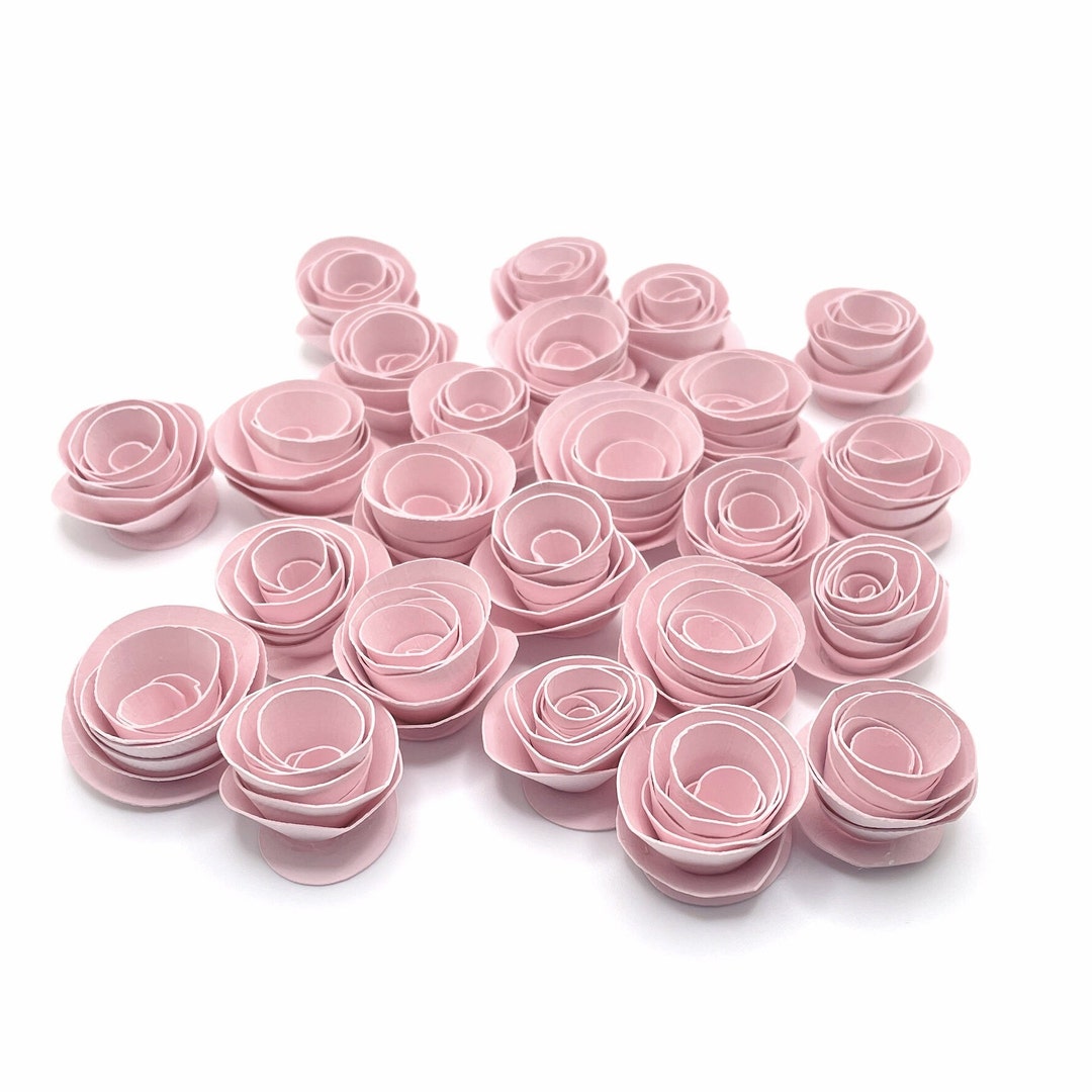 Pink Patterned Paper Roses 24 Handmade Pink Paper Roses, Around 1 Inch in Size - Etsy