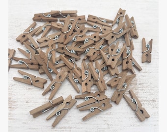 Mini Clothespins, Wood Clothespins, Gold, Tiny Clothespins, Clothes Pegs, Small  Clothespin, 1 Clothespin, Crafts Supplies Diy 