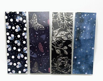 Marcadores laminados Night Sky, azul oscuro y plateado, juego de 4