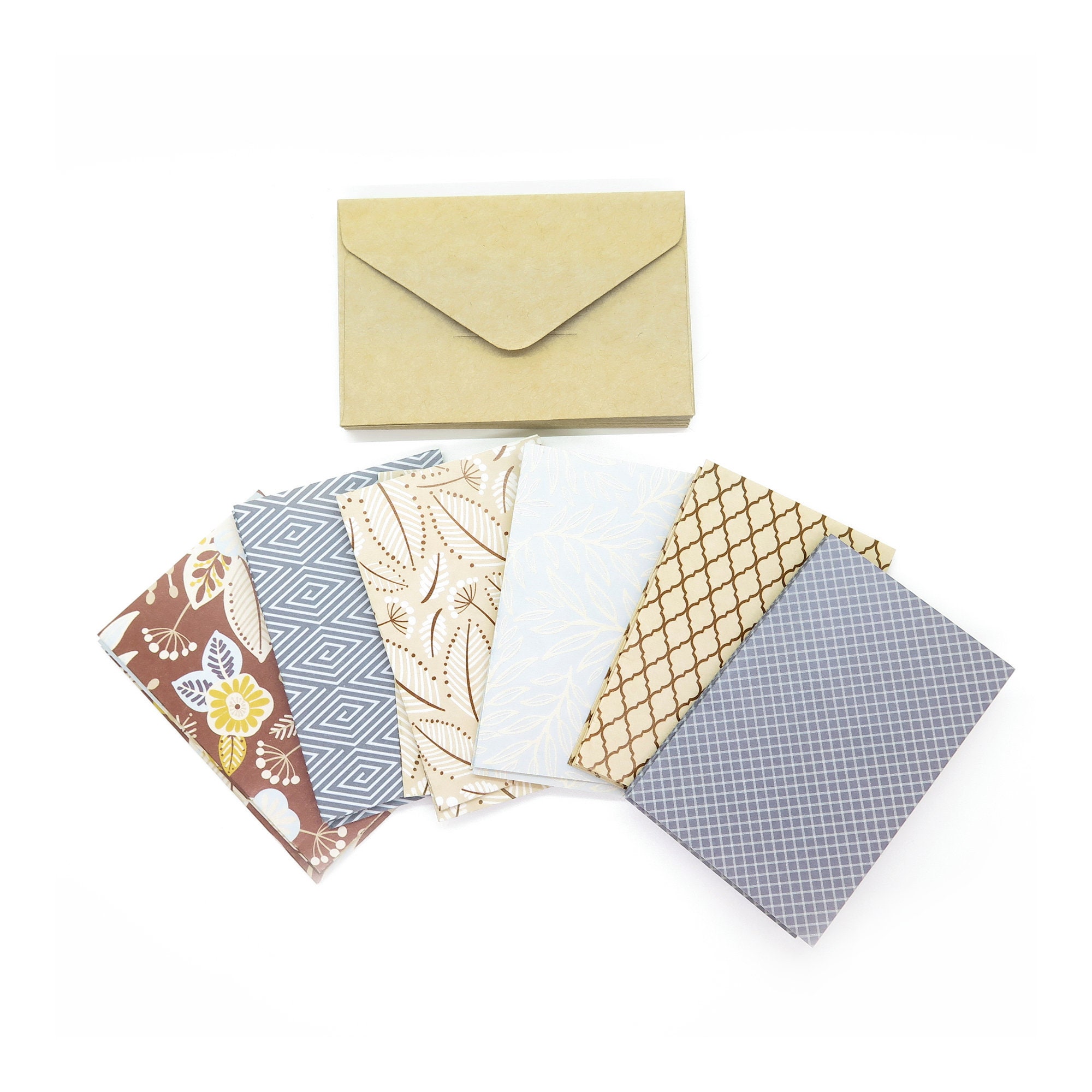 18 MINI Note Cards with Kraft Envelopes 2.5x3.75 inches Etsy