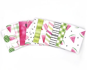 12 Mini Watermelon Theme Soft Covered Pattern Notebook Journals, Small Colorful Journal Set with Unlined Pages, 3x4 Inches