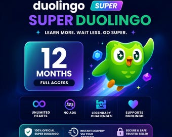 Duolingo Super 12 mesi / Duolingo Max / Duolingo Premium 1 anno / Piano Duolingo / Super Duolingo / Duolingo Premium annuale