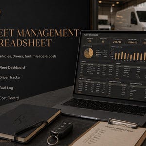 Fleet Management Spreadsheet | Vehicle, Driver, Fuel & Mileage Tracker | Small Business Fleet Excel Template