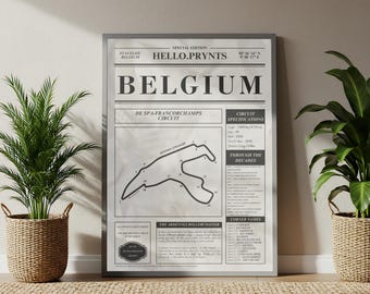 Spa-Francorchamps Circuit Poster - Belgium Grand Prix - Vintage Style Wall Art